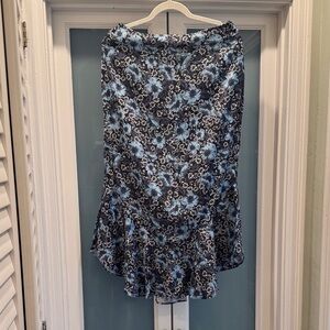 Free People A-Line Skirt in Blue Floral